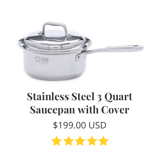 stainless steel 3 quart saucepan with cover